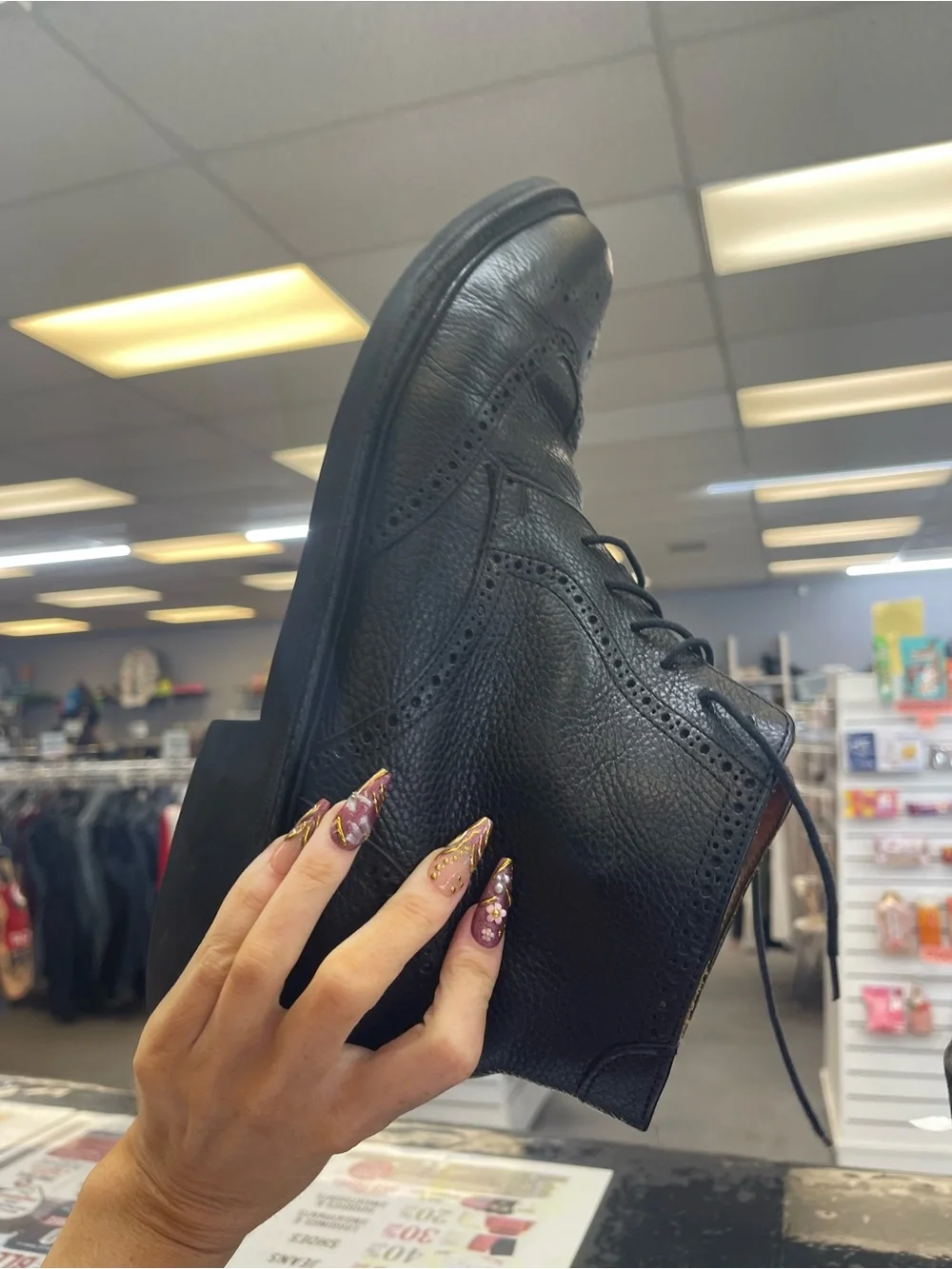 Florsheim Black Leather Wingtip Chukka Boots